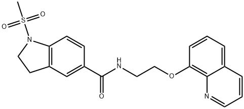 1-methylsulfonyl-N-(2-quinolin-8-yloxyethyl)-2,3-dihydroindole-5-carboxamide 结构式