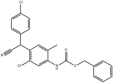 benzyl N-[5-chloro-4-[(4-chlorophenyl)-cyanomethyl]-2-methylphenyl]carbamate 结构式
