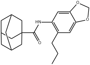 N-(6-propyl-1,3-benzodioxol-5-yl)adamantane-1-carboxamide 结构式