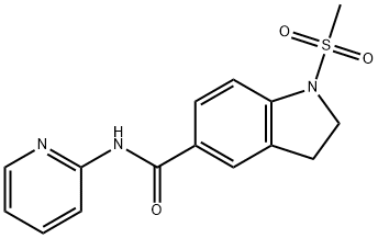 1-methylsulfonyl-N-pyridin-2-yl-2,3-dihydroindole-5-carboxamide 结构式