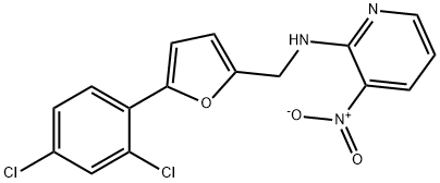 N-[[5-(2,4-dichlorophenyl)furan-2-yl]methyl]-3-nitropyridin-2-amine 结构式