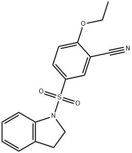 5-(2,3-dihydroindol-1-ylsulfonyl)-2-ethoxybenzonitrile 结构式