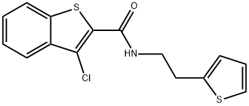 3-chloro-N-(2-thiophen-2-ylethyl)-1-benzothiophene-2-carboxamide 结构式