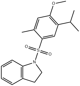 1-(4-methoxy-2-methyl-5-propan-2-ylphenyl)sulfonyl-2,3-dihydroindole 结构式