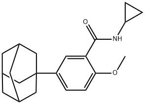 5-(1-adamantyl)-N-cyclopropyl-2-methoxybenzamide 结构式