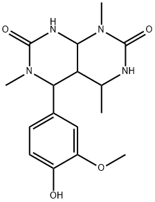 4-(4-hydroxy-3-methoxyphenyl)-3,5,8-trimethyl-1,4,4a,5,6,8a-hexahydropyrimido[4,5-d]pyrimidine-2,7-dione 结构式