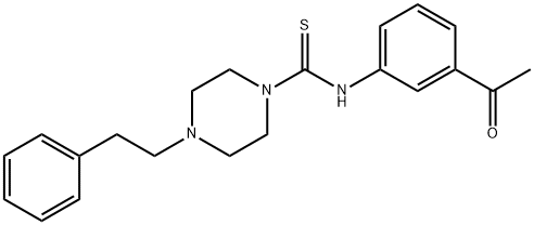 N-(3-acetylphenyl)-4-(2-phenylethyl)piperazine-1-carbothioamide 结构式