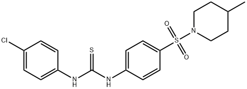 1-(4-chlorophenyl)-3-[4-(4-methylpiperidin-1-yl)sulfonylphenyl]thiourea 结构式