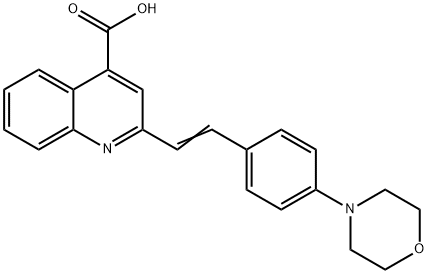 2-[(E)-2-(4-morpholin-4-ylphenyl)ethenyl]quinoline-4-carboxylic acid 结构式