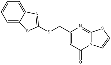 7-(1,3-benzothiazol-2-ylsulfanylmethyl)-[1,3]thiazolo[3,2-a]pyrimidin-5-one 结构式