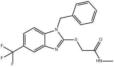 2-[1-benzyl-5-(trifluoromethyl)benzimidazol-2-yl]sulfanyl-N-methylacetamide 结构式