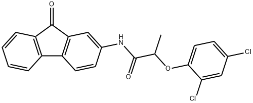 2-(2,4-dichlorophenoxy)-N-(9-oxofluoren-2-yl)propanamide 结构式