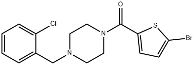 (5-bromothiophen-2-yl)-[4-[(2-chlorophenyl)methyl]piperazin-1-yl]methanone 结构式