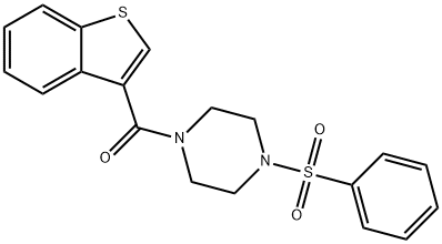 [4-(benzenesulfonyl)piperazin-1-yl]-(1-benzothiophen-3-yl)methanone 结构式