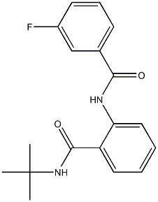 N-tert-butyl-2-[(3-fluorobenzoyl)amino]benzamide 结构式