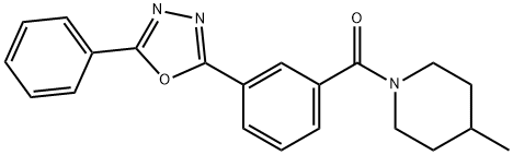 (4-methylpiperidin-1-yl)-[3-(5-phenyl-1,3,4-oxadiazol-2-yl)phenyl]methanone 结构式