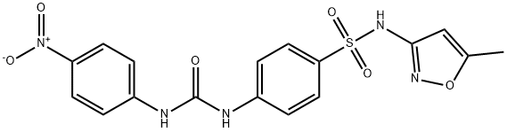1-[4-[(5-methyl-1,2-oxazol-3-yl)sulfamoyl]phenyl]-3-(4-nitrophenyl)urea 结构式