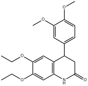 4-(3,4-dimethoxyphenyl)-6,7-diethoxy-3,4-dihydro-1H-quinolin-2-one 结构式