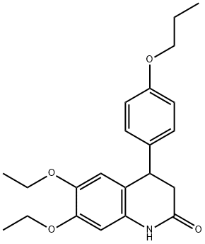 6,7-diethoxy-4-(4-propoxyphenyl)-3,4-dihydro-1H-quinolin-2-one 结构式