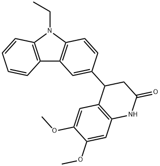 4-(9-ethylcarbazol-3-yl)-6,7-dimethoxy-3,4-dihydro-1H-quinolin-2-one 结构式