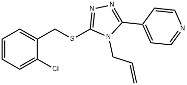 4-[5-[(2-chlorophenyl)methylsulfanyl]-4-prop-2-enyl-1,2,4-triazol-3-yl]pyridine 结构式