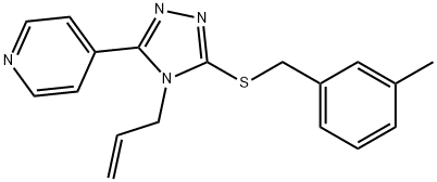 4-[5-[(3-methylphenyl)methylsulfanyl]-4-prop-2-enyl-1,2,4-triazol-3-yl]pyridine 结构式