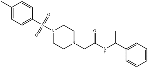 2-[4-(4-methylphenyl)sulfonylpiperazin-1-yl]-N-(1-phenylethyl)acetamide 结构式