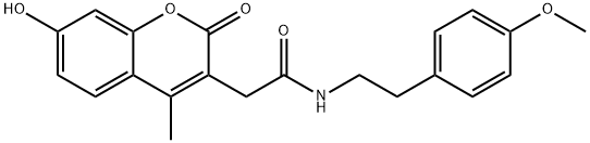 2-(7-hydroxy-4-methyl-2-oxochromen-3-yl)-N-[2-(4-methoxyphenyl)ethyl]acetamide 结构式