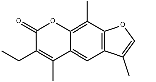 6-ethyl-2,3,5,9-tetramethylfuro[3,2-g]chromen-7-one 结构式
