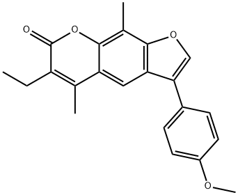 6-ethyl-3-(4-methoxyphenyl)-5,9-dimethylfuro[3,2-g]chromen-7-one 结构式