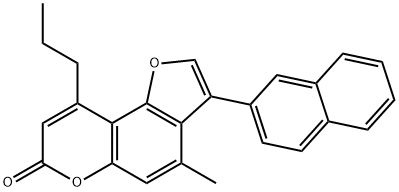 4-methyl-3-naphthalen-2-yl-9-propylfuro[2,3-f]chromen-7-one 结构式