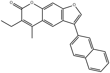 6-ethyl-5-methyl-3-naphthalen-2-ylfuro[3,2-g]chromen-7-one 结构式