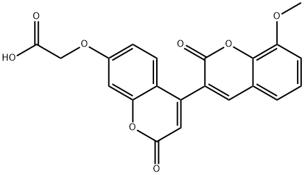 2-[4-(8-methoxy-2-oxochromen-3-yl)-2-oxochromen-7-yl]oxyacetic acid 结构式