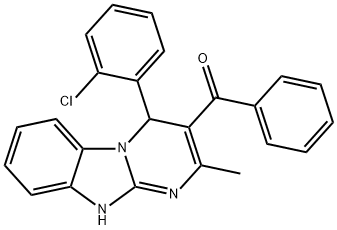 [4-(2-chlorophenyl)-2-methyl-1,4-dihydropyrimido[1,2-a]benzimidazol-3-yl]-phenylmethanone 结构式