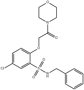 N-benzyl-5-chloro-2-(2-morpholin-4-yl-2-oxoethoxy)benzenesulfonamide 结构式