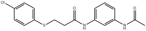 N-(3-acetamidophenyl)-3-(4-chlorophenyl)sulfanylpropanamide 结构式