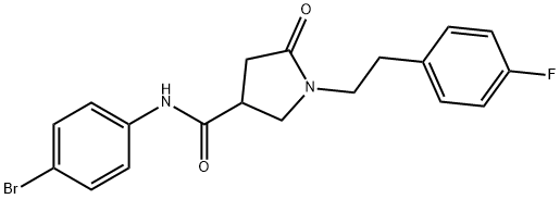 N-(4-bromophenyl)-1-[2-(4-fluorophenyl)ethyl]-5-oxopyrrolidine-3-carboxamide 结构式