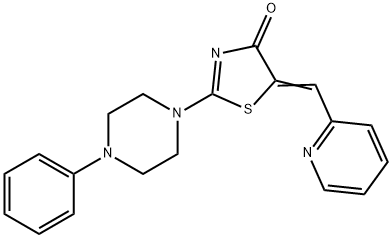 (5Z)-2-(4-phenylpiperazin-1-yl)-5-(pyridin-2-ylmethylidene)-1,3-thiazol-4-one 结构式