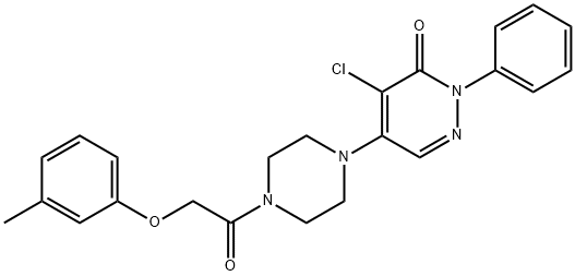 4-chloro-5-[4-[2-(3-methylphenoxy)acetyl]piperazin-1-yl]-2-phenylpyridazin-3-one 结构式