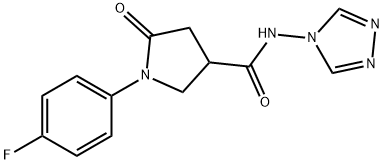 1-(4-fluorophenyl)-5-oxo-N-(1,2,4-triazol-4-yl)pyrrolidine-3-carboxamide 结构式