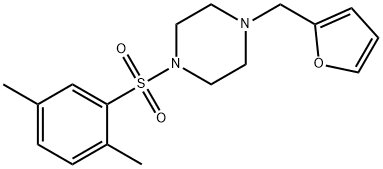 1-(2,5-dimethylphenyl)sulfonyl-4-(furan-2-ylmethyl)piperazine 结构式