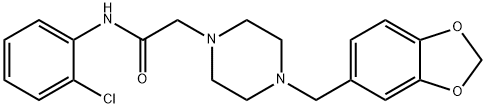 2-[4-(1,3-benzodioxol-5-ylmethyl)piperazin-1-yl]-N-(2-chlorophenyl)acetamide 结构式