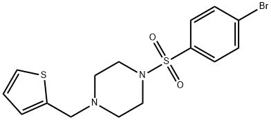 1-(4-bromophenyl)sulfonyl-4-(thiophen-2-ylmethyl)piperazine 结构式