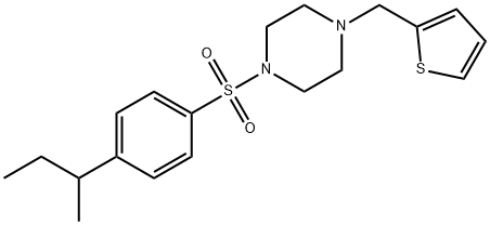 1-(4-butan-2-ylphenyl)sulfonyl-4-(thiophen-2-ylmethyl)piperazine 结构式