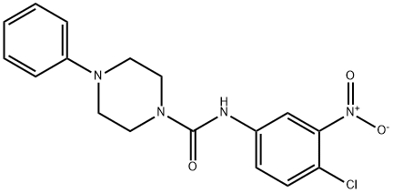 N-(4-chloro-3-nitrophenyl)-4-phenylpiperazine-1-carboxamide 结构式