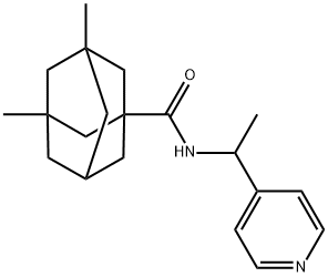 3,5-dimethyl-N-(1-pyridin-4-ylethyl)adamantane-1-carboxamide 结构式