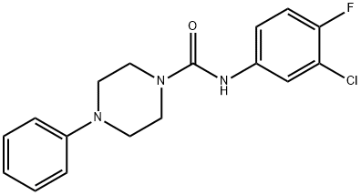 N-(3-chloro-4-fluorophenyl)-4-phenylpiperazine-1-carboxamide 结构式