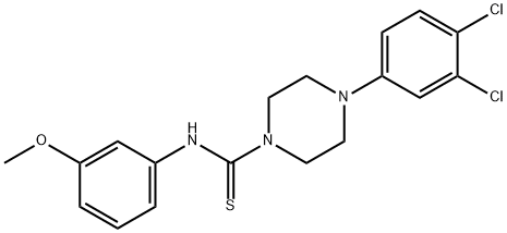 4-(3,4-dichlorophenyl)-N-(3-methoxyphenyl)piperazine-1-carbothioamide 结构式