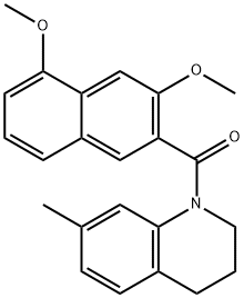 (3,5-dimethoxynaphthalen-2-yl)-(7-methyl-3,4-dihydro-2H-quinolin-1-yl)methanone 结构式