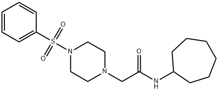 2-[4-(benzenesulfonyl)piperazin-1-yl]-N-cycloheptylacetamide 结构式